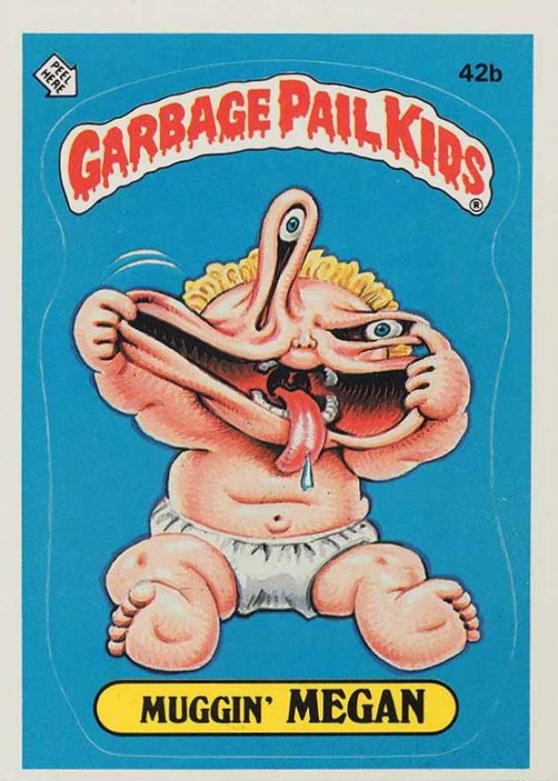 1985 Garbage Pail Kids Stickers Muggin' Megan #42b Non-Sports Card
