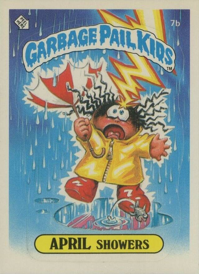 1985 Garbage Pail Kids Stickers April Showers #7b Non-Sports Card