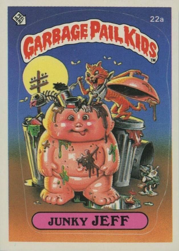 1985 Garbage Pail Kids Stickers Junky Jeff #22a Non-Sports Card