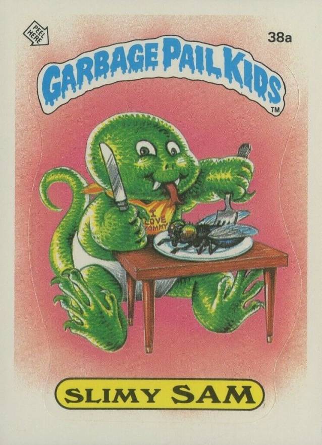 1985 Garbage Pail Kids Stickers Slimy Sam #38a Non-Sports Card