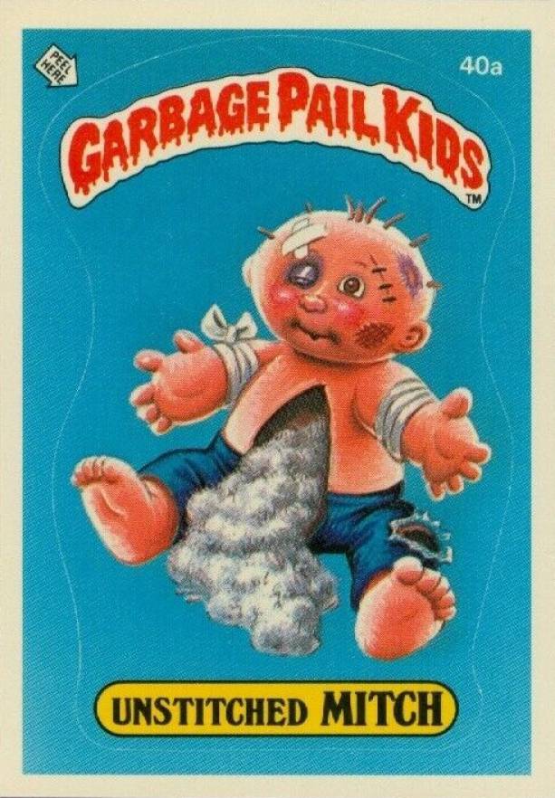 1985 Garbage Pail Kids Stickers Unstitched Mitch #40a Non-Sports Card
