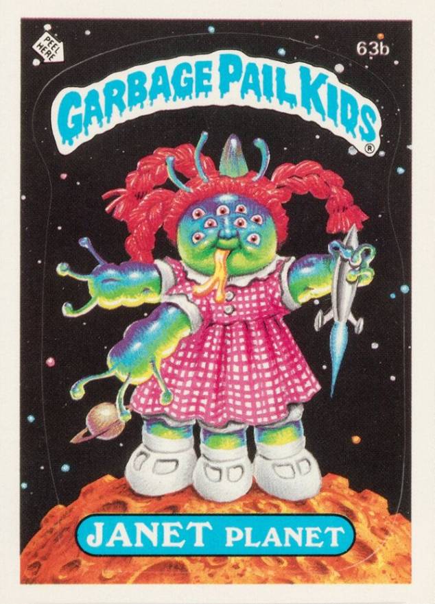 1985 Garbage Pail Kids Stickers Janet Planet #63b Non-Sports Card