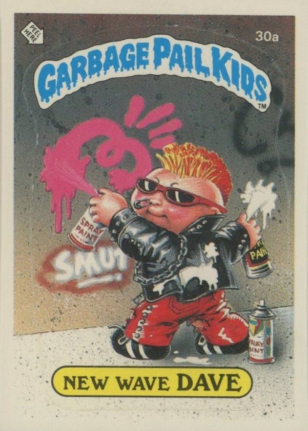 1985 Garbage Pail Kids Stickers New Wave Dave #30a Non-Sports Card