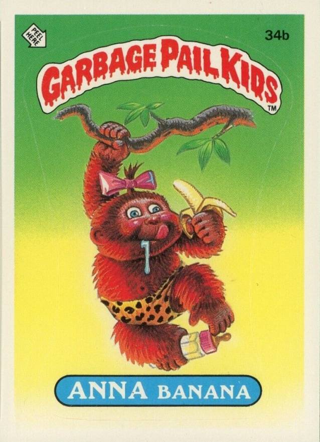 1985 Garbage Pail Kids Stickers Anna Banana #34b Non-Sports Card