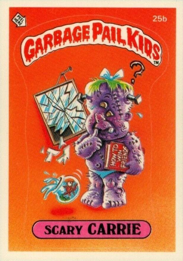 1985 Garbage Pail Kids Stickers Scary Carrie #25b Non-Sports Card