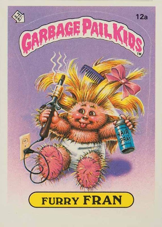1985 Garbage Pail Kids Stickers Furry Fran #12a Non-Sports Card