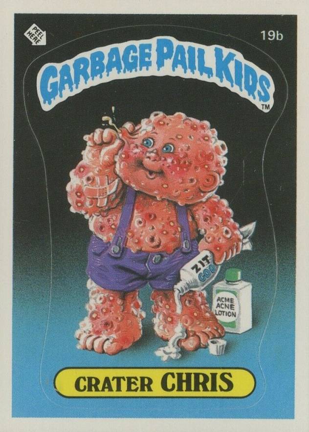 1985 Garbage Pail Kids Stickers Crater Chris #19b Non-Sports Card