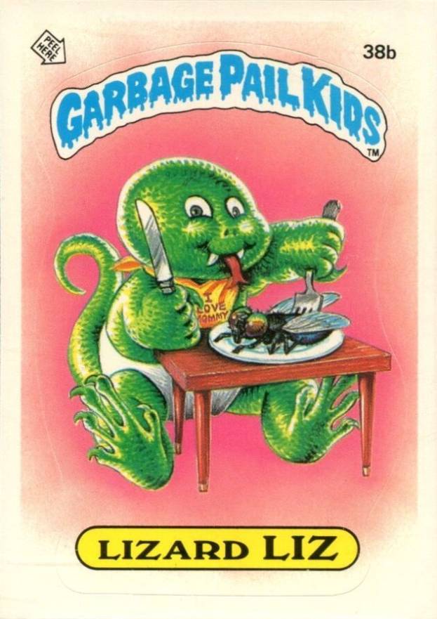 1985 Garbage Pail Kids Stickers Lizard Liz #38b Non-Sports Card