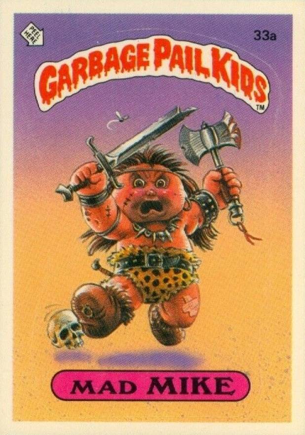 1985 Garbage Pail Kids Stickers Mad Mike #33a Non-Sports Card