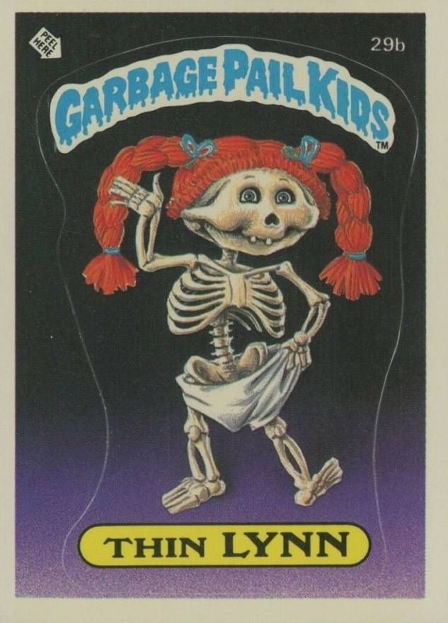 1985 Garbage Pail Kids Stickers Thin Lynn #29b Non-Sports Card