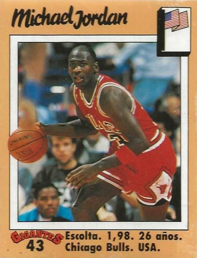 1989 Gigantes Del Basket Hand-Cut Michael Jordan #43 Basketball Card