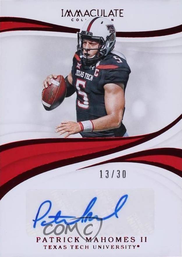 2019 Panini Immaculate Collection Collegiate Patrick Mahomes II #80 Football Card