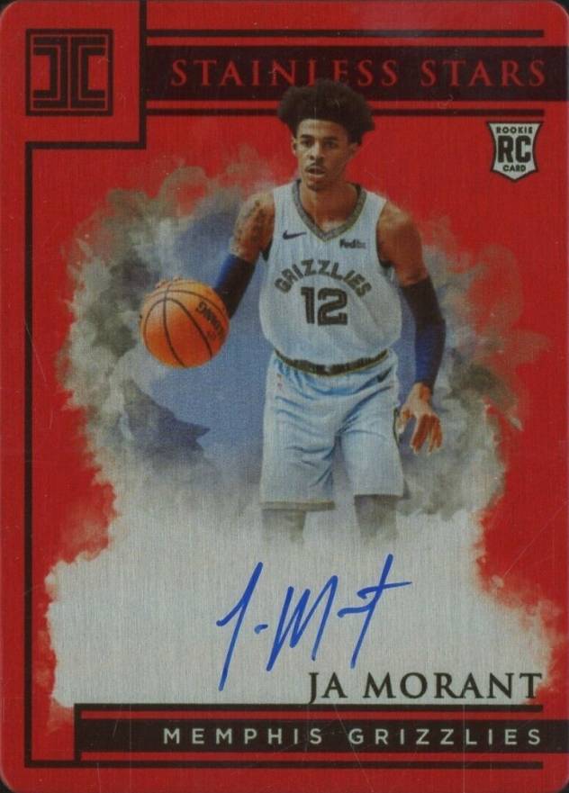 2019 Panini Impeccable Stainless Stars Autographs Ja Morant #STJMT Basketball Card