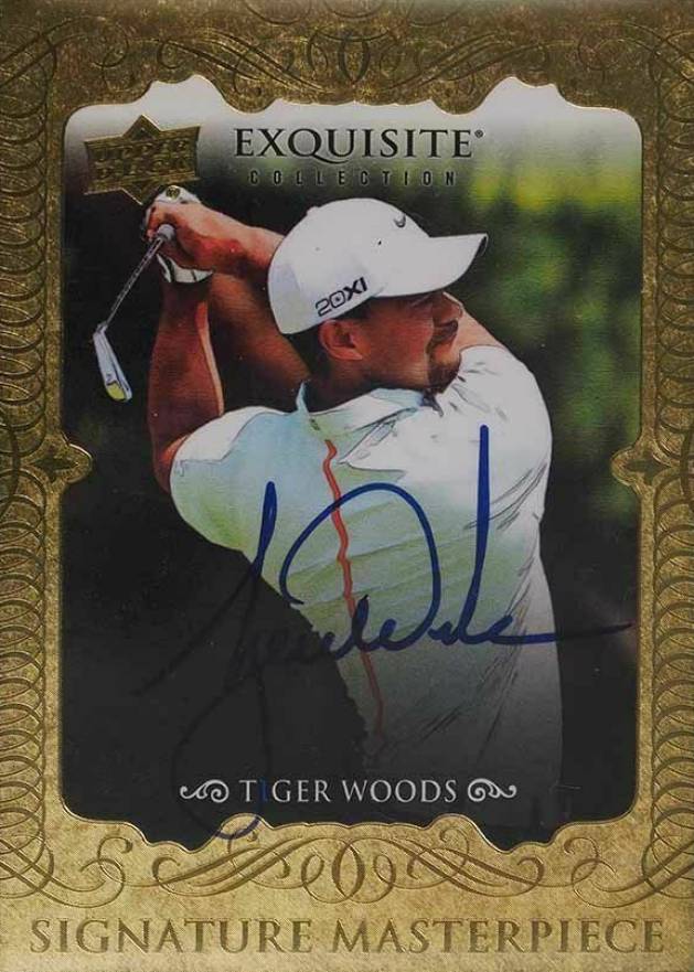 2014 Upper Deck Exquisite Collection Signature Masterpiece Tiger Woods #ESMTW Golf Card