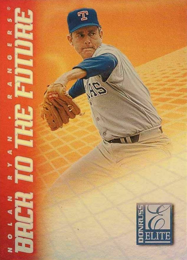 1998 Donruss Elite Back to the Future Greg Maddux/Nolan Ryan #7 Baseball Card