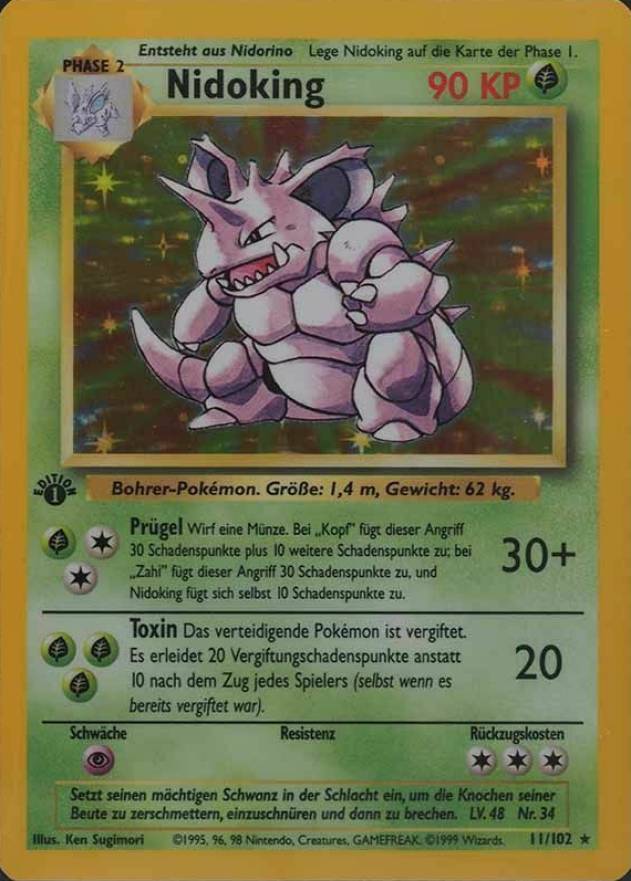 1999 Pokemon German  Nidoking-Holo #11 TCG Card
