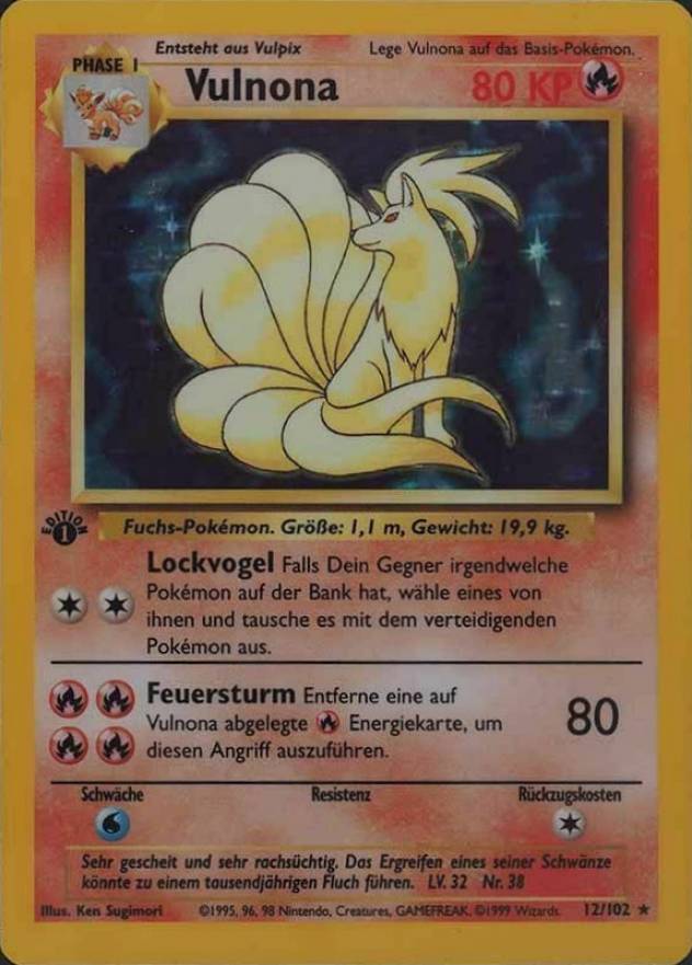 1999 Pokemon German  Vulnona-Holo #12 TCG Card