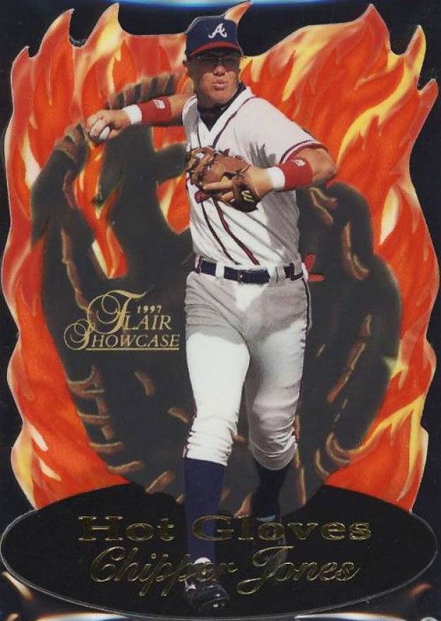 1997 Flair Showcase Hot Gloves Chipper Jones #7 Baseball Card