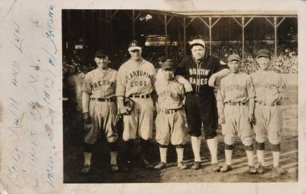 1920 Real Photo Postcard 1927 Ruth & Gehrig Fresno, Calif. # Baseball Card