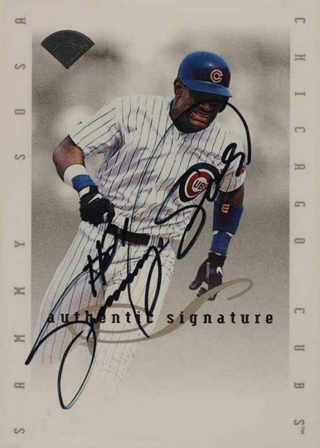1996 Leaf Signature Extended Autographs Sammy Sosa # Baseball Card