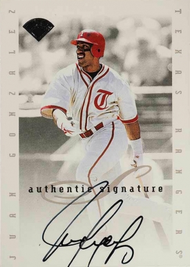 1996 Leaf Signature Extended Autographs Juan Gonzalez # Baseball Card