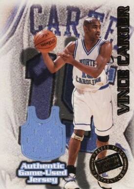 1998 Press Pass Game Jerseys Vince Carter #2 Basketball Card