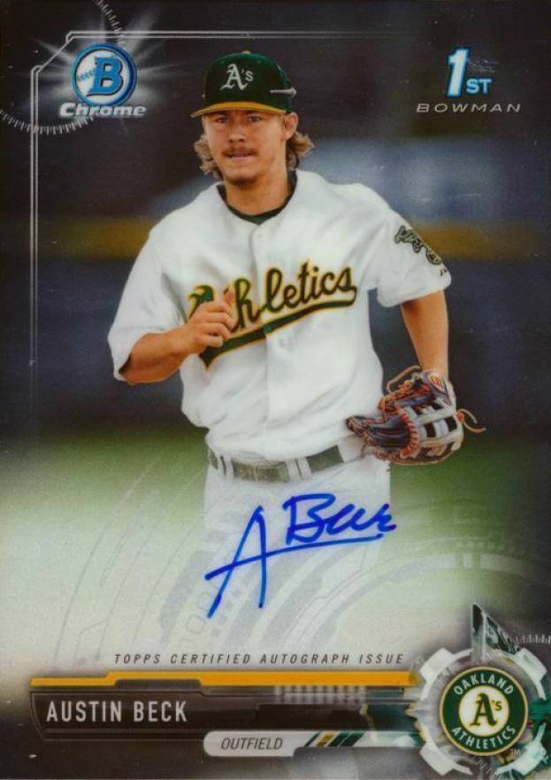 2017 Bowman Draft Chrome Draft Picks Autographs  Austin Beck #CDAAB  Baseball Card