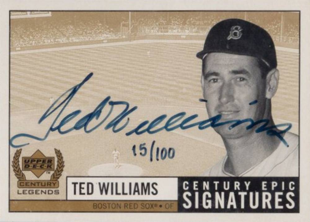 1999 Upper Deck Century Legends Epic Signatures Ted Williams #TW Baseball Card