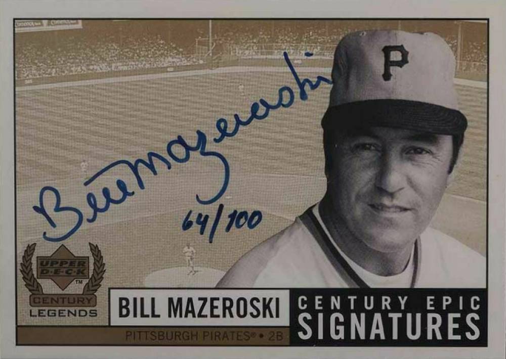 1999 Upper Deck Century Legends Epic Signatures Bill Mazeroski #BM Baseball Card