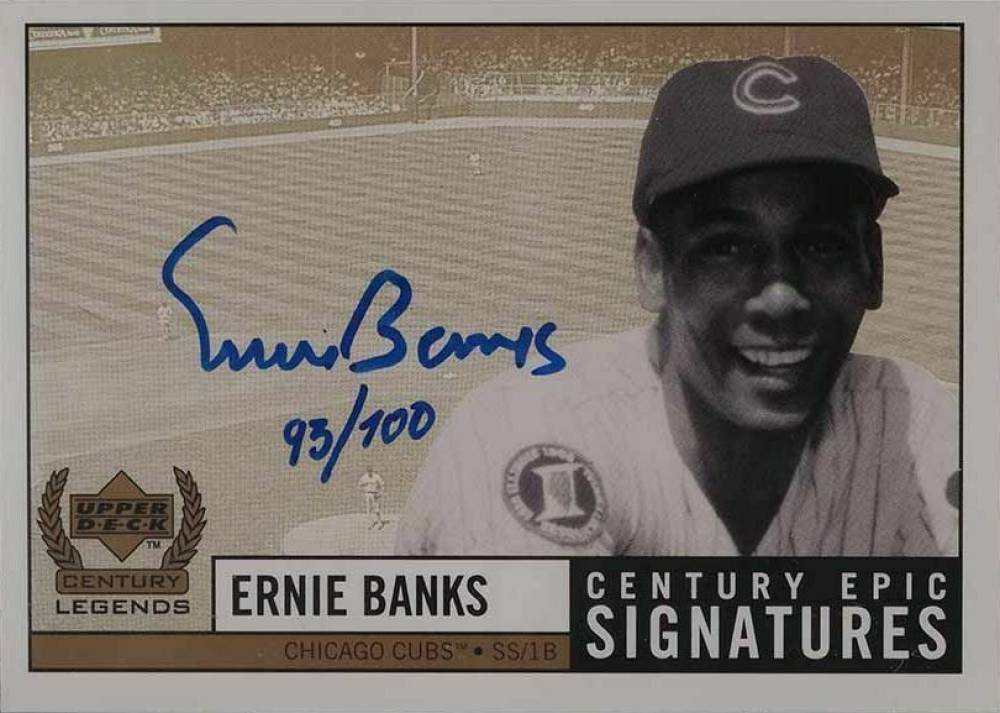 1999 Upper Deck Century Legends Epic Signatures Ernie Banks #EB Baseball Card
