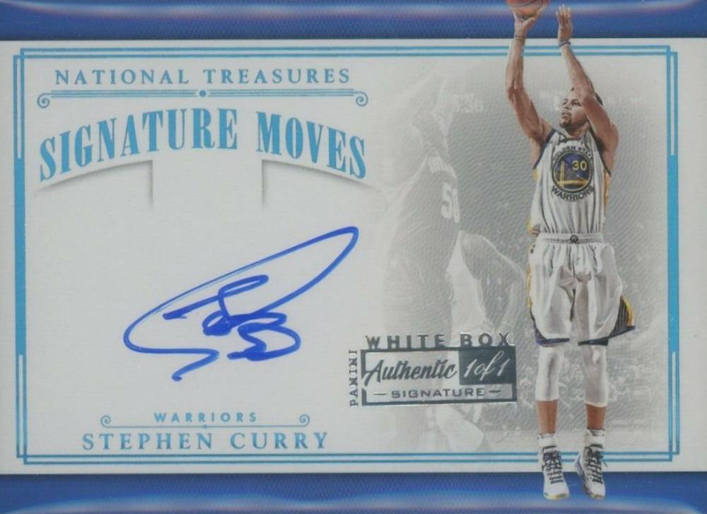 2015 Panini National Treasures Signature Moves Stephen Curry #SMSCR Basketball Card