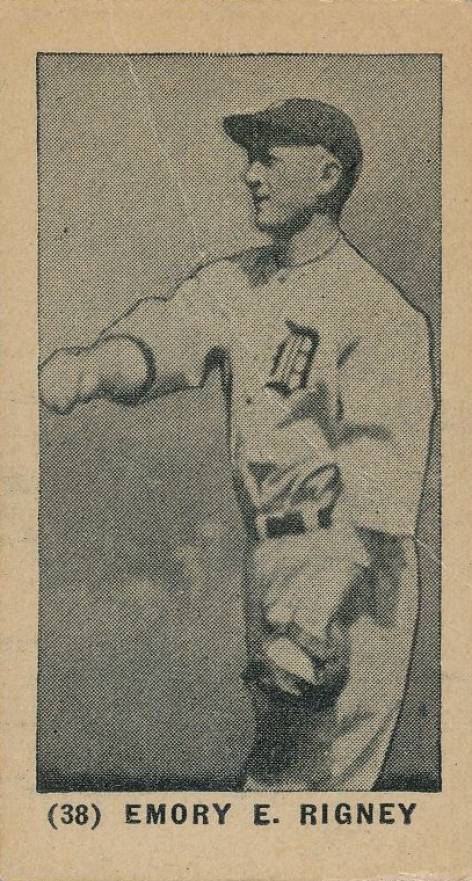 1927 York Caramels Type 1 Emory E. Rigney #38B Baseball Card