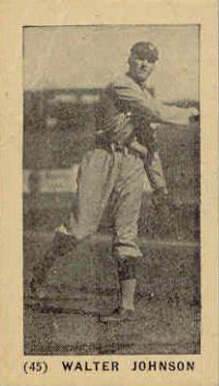 1927 York Caramels Type 1 Walter Johnson #45 Baseball Card