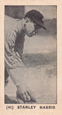 1927 York Caramels Type 1 Stanley Harris #41 Baseball Card