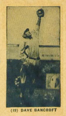 1927 York Caramels Type 1 Dave Bancroft #19 Baseball Card