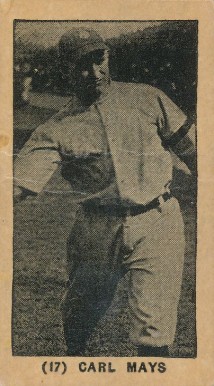 1927 York Caramels Type 1 Carl Mays #17 Baseball Card