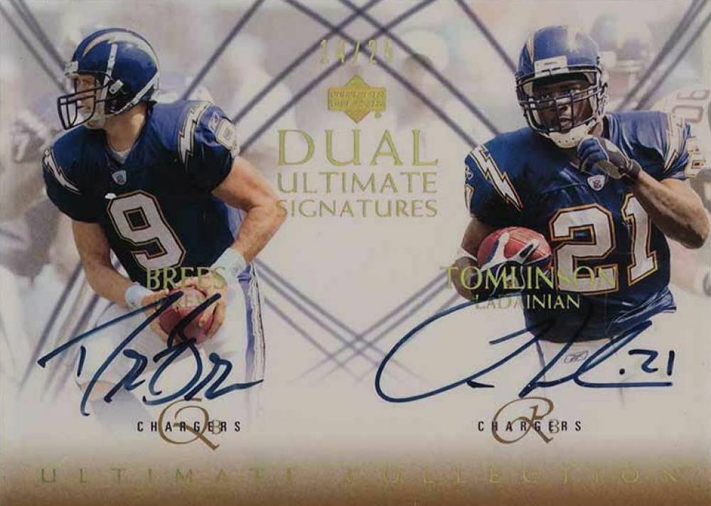2003 Ultimate Collection Ultimate Signatures Drew Brees/LaDainian Tomlinson #DSBT Football Card