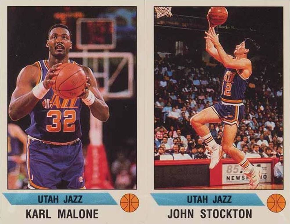 1990 Panini Sticker John Stockton/Karl Malone # Basketball Card