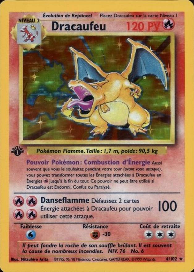 1999 Pokemon French Dracaufeu-Holo #4 TCG Card