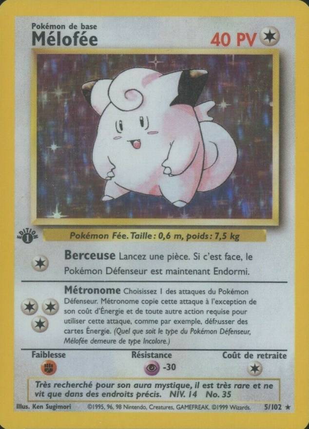 1999 Pokemon French Melofee-Holo #5 TCG Card