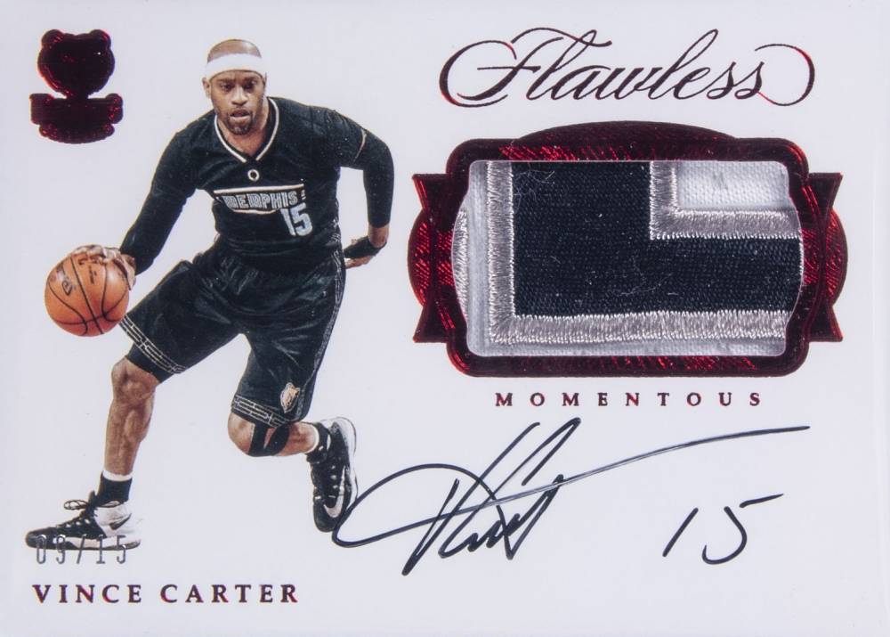 2016 Panini Flawless Momentous Patch Autographs Vince Carter #M-VC Basketball Card