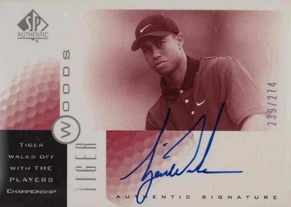 2001 SP Authentic Sign of the Times Tiger Woods #TW Golf Card