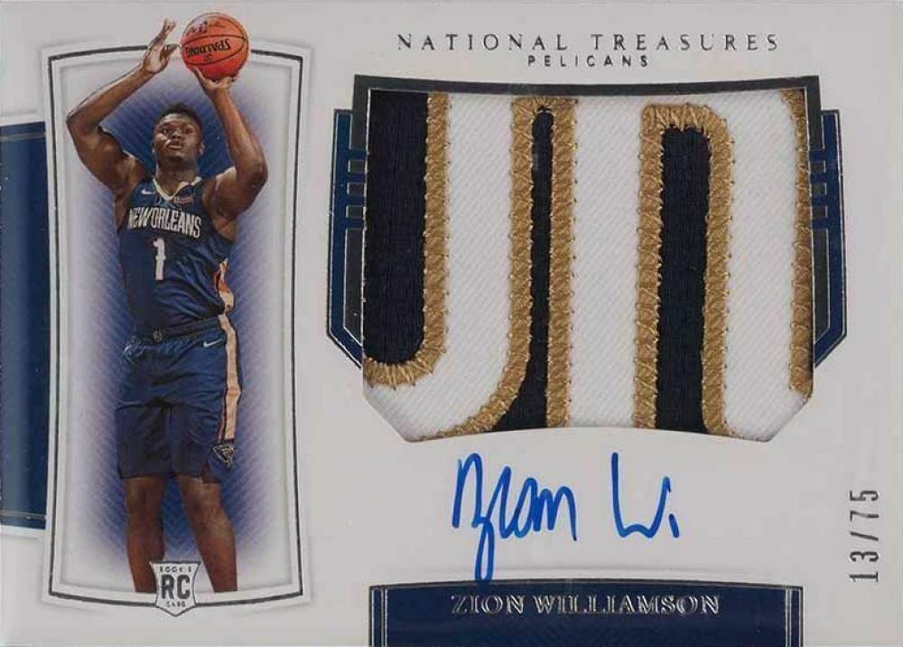 2019 Panini National Treasures Zion Williamson #108 Basketball Card