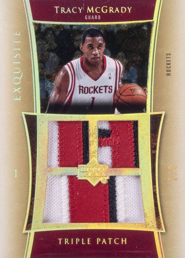 2004 UD Exquisite Collection Triple Patch Tracy McGrady #E3PTM Basketball Card