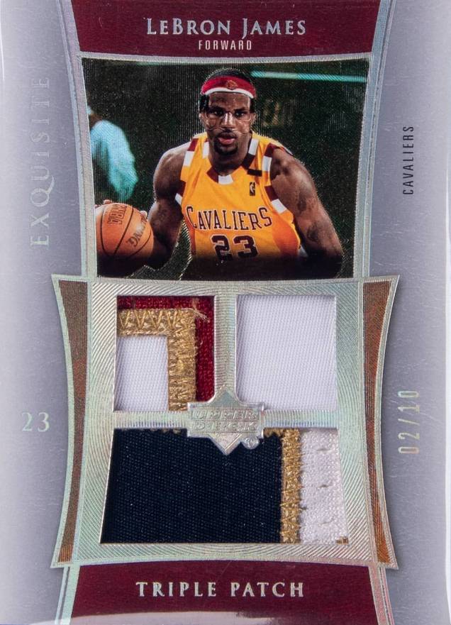 2004 UD Exquisite Collection Triple Patch LeBron James #E3PLJ Basketball Card