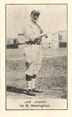 1921 National Caramel Joe Judge #54 Baseball Card