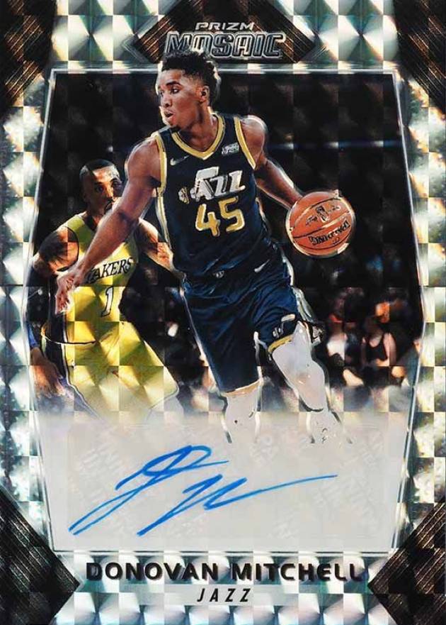 2017 Panini  Prizm Mosaic Autographs Donovan Mitchell #A-DML Basketball Card