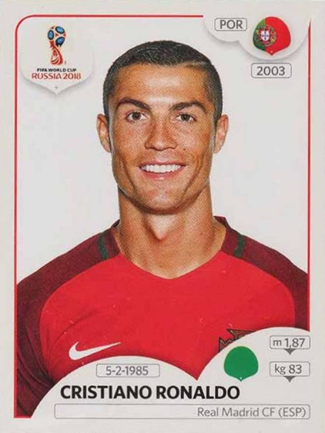 2018 Panini World Cup Stickers Cristiano Ronaldo #130 Soccer Card