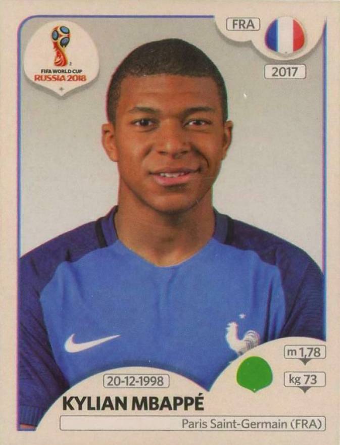 2018 Panini World Cup Stickers Kylian Mbappe #197 Soccer Card