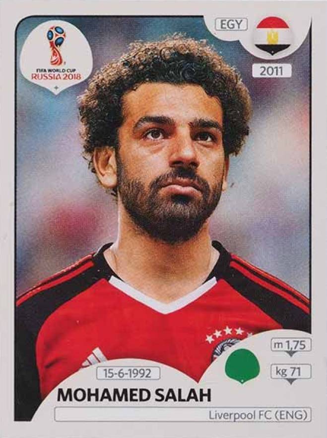 2018 Panini World Cup Stickers Mohamed Salah #78 Soccer Card
